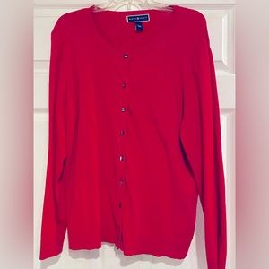Karen Scott red XL thin cardigan.